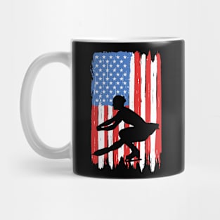 American Flag Figure Skating Graphic Mug